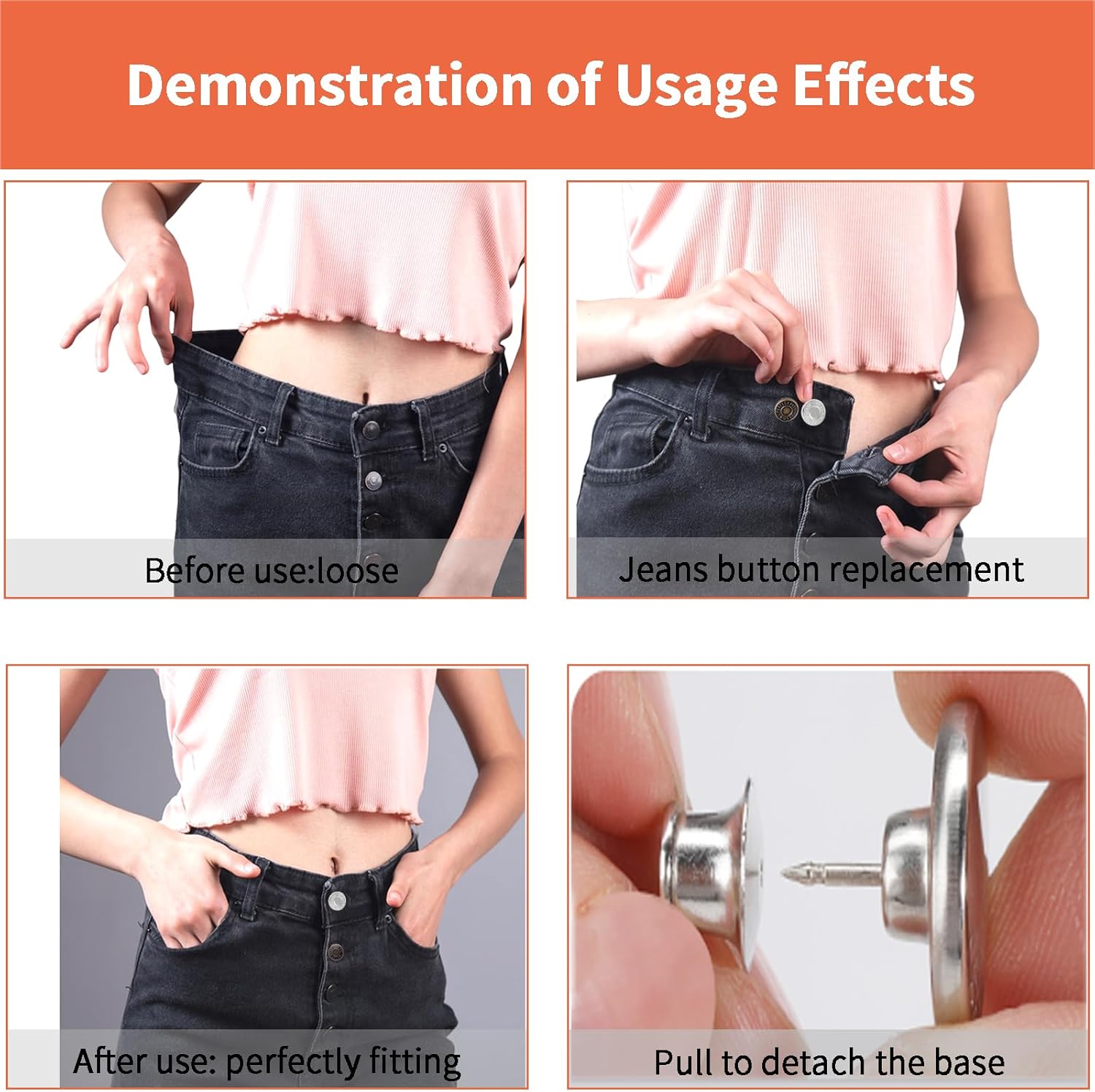 ZENGLU 12pcs 0.79” Diameter/20 mm Metal No-Sew Jeans Button Replacement for Loose Fit Jeans, Tighten Waistband, Replacement Clothing Buttons(Silver Color) - Image 6