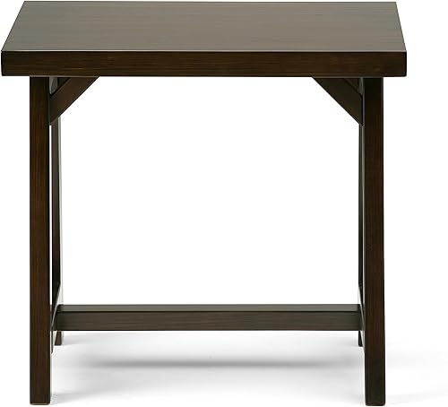 Miniatura 103 de SIMPLIHOME Sawhorse - Mesita de noche de madera maciza de 24 pulgadas de ancho, moderna, industrial, color gris envejecido, para sala de estar y