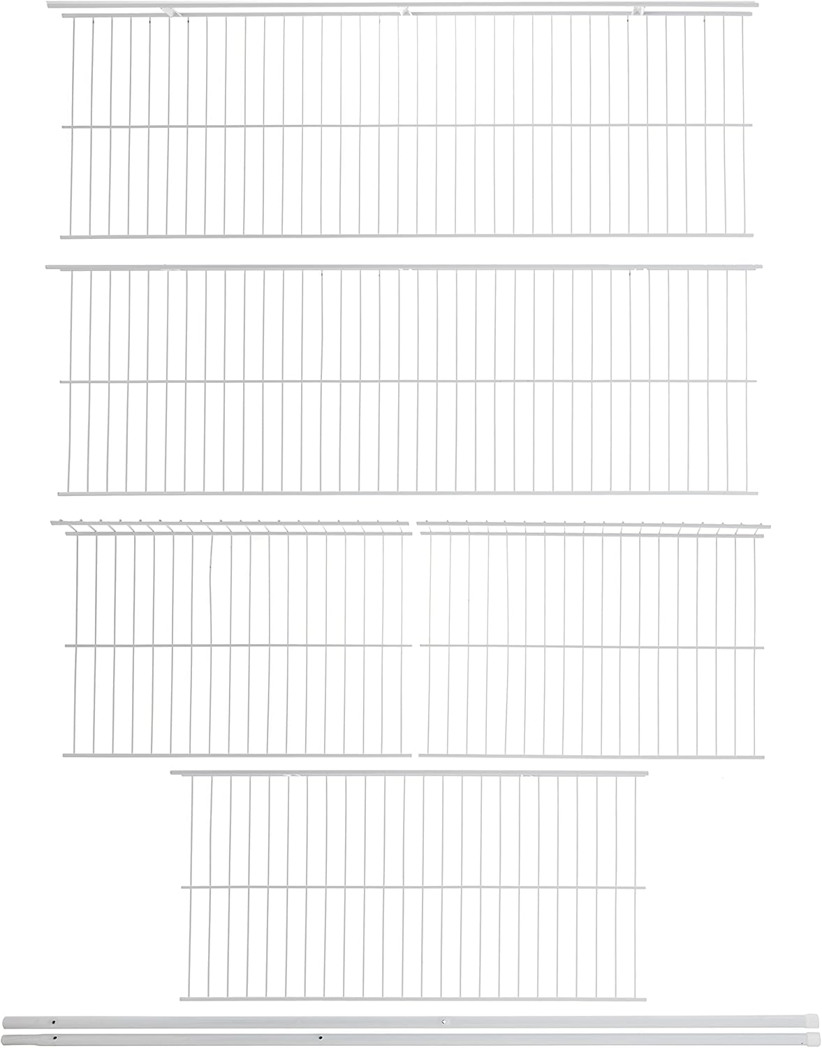 Rubbermaid Wardrobe Organizer, 3-5-Inch, White, Closet Shelves & Rods Organization System for Home/Bathroom/Office 3-5 Feet Closet Kit