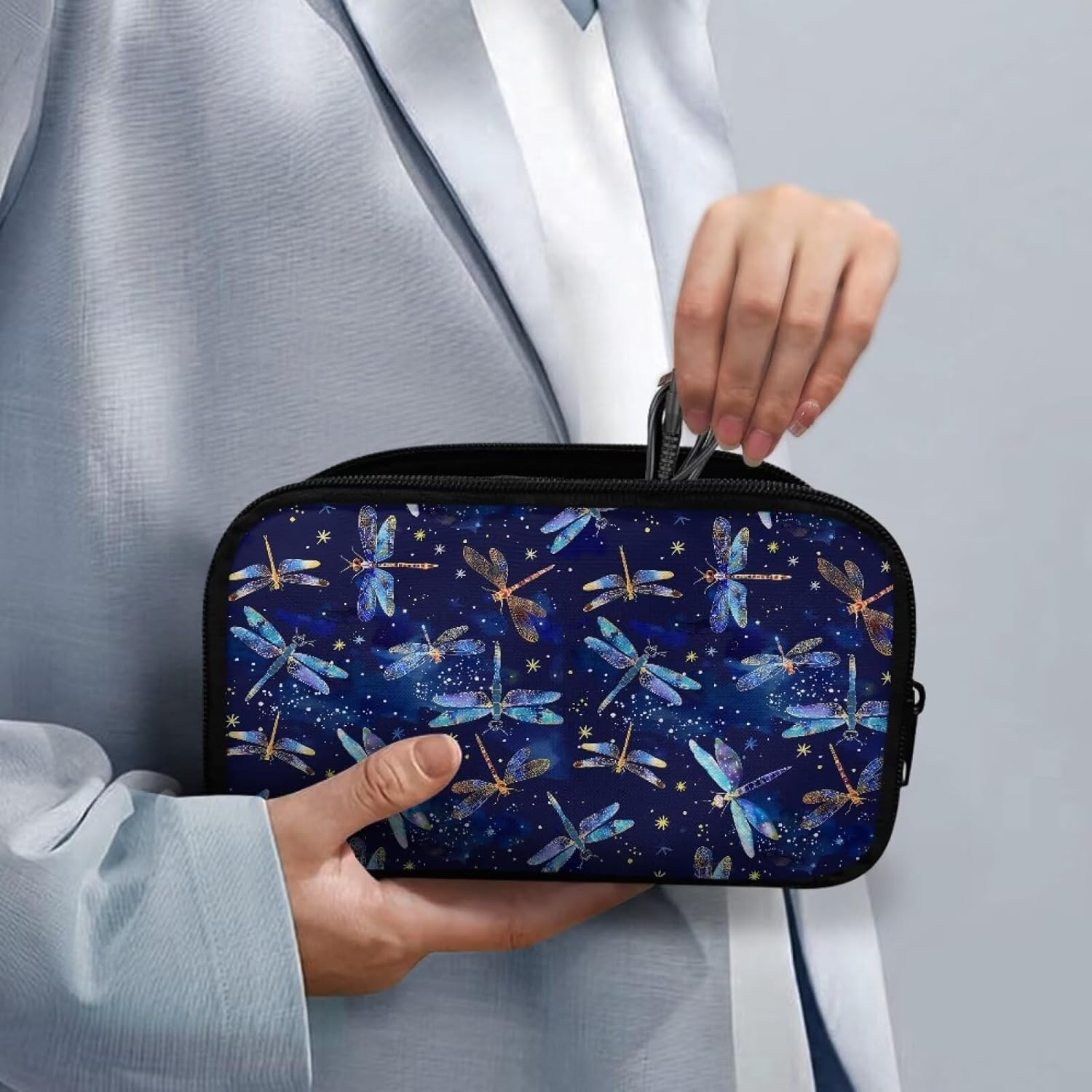 Galaxy Dragonfly Print Cable Organiser Bag, Electronic Accessories Bag for Travel, Waterproof Cord Storage Organizer for Hard Drives, Cables, Chargers, Power Bank image 4 of 7 B0DCHJKBCB