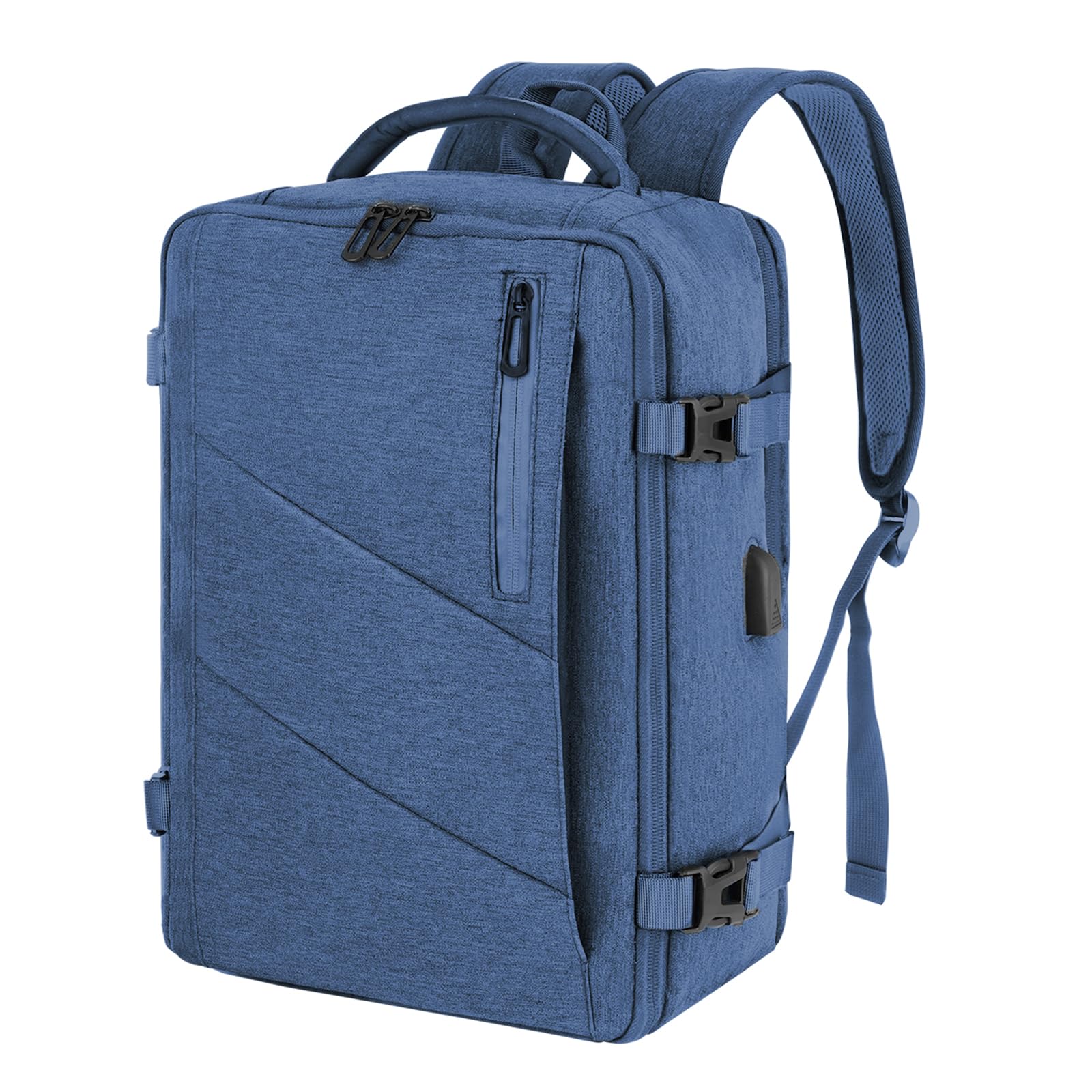 VOESLD Zaino 45x36x20 per Easyjet, Bagaglio a Mano Blu per Viaggio Aereo, Porta PC Donna Uomo Impermeabile, per Tutte le Principali Compagnie Aeree, con Porta USB 32L
