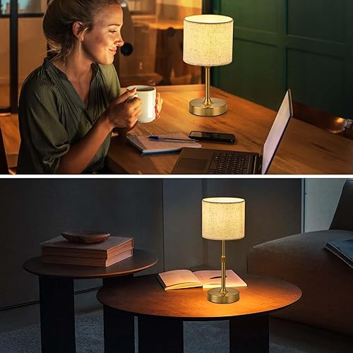 Miniatura 7 de Lámpara de mesa inalámbrica recargable portátil, lámpara táctil regulable con pilas, lámpara de noche ajustable en altura, luz ambiental para