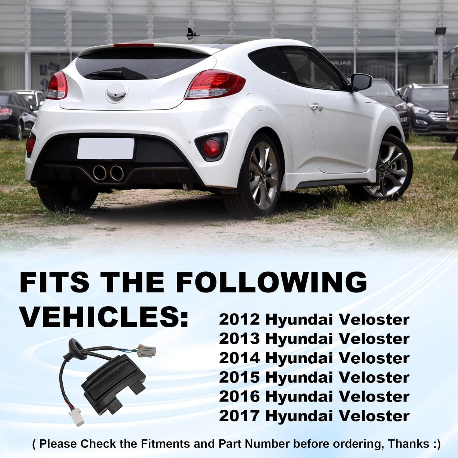 Hatch Button Rrunk Door Lock Trunk Hatch Release Switch Buttons Outside HDL Lock Assembly Compatible with Hyundai Veloster 1.6L 2012-2017 T Lid with Camera Replace OE 81260-2V010