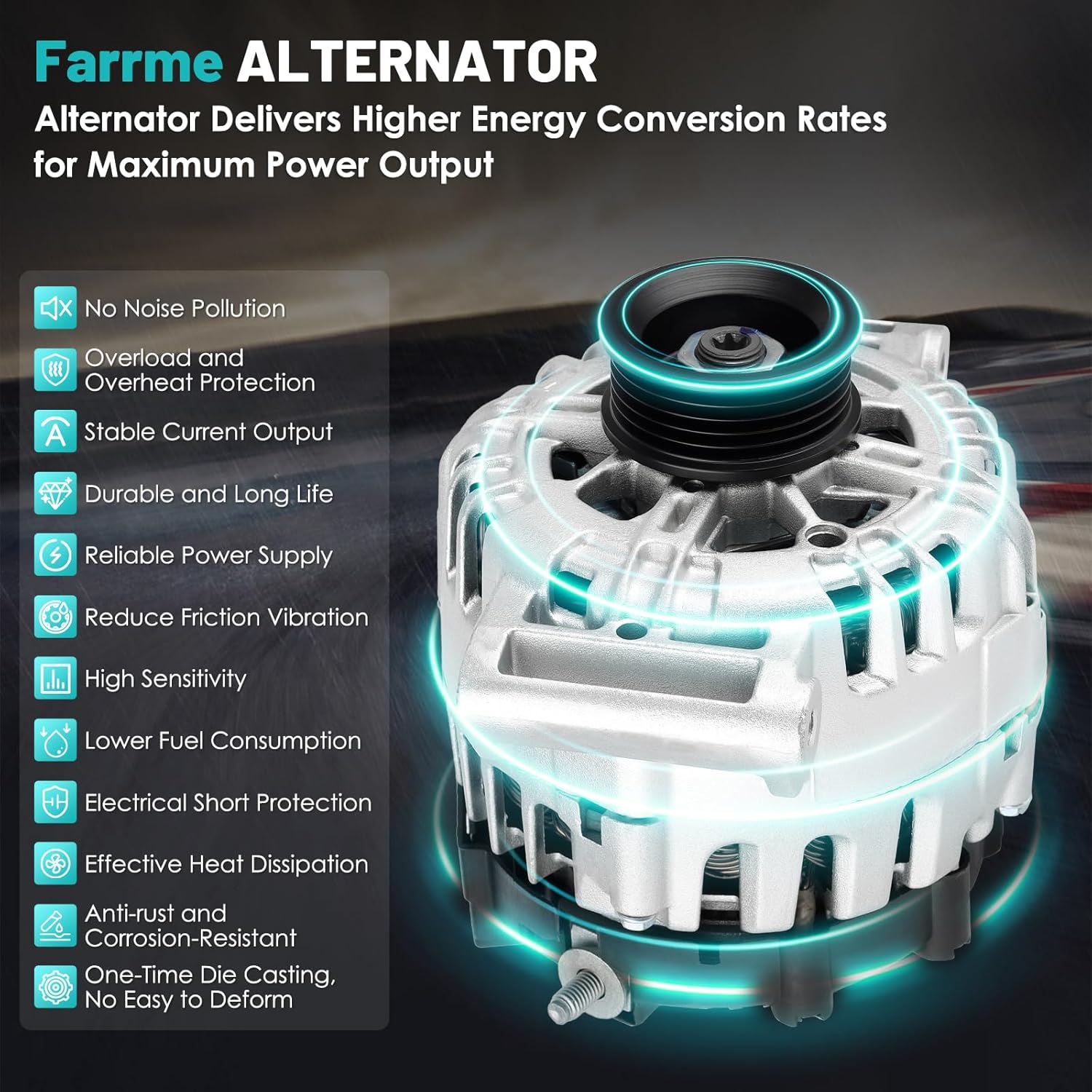 11459 Car Alternators Fit for Chevrolet Chevy Equinox 2010-2017, for GMC Terrain 2010-2017,for Buick Regal 2012 2015-2017 L4 2.4L Automotive Replacement Alternators 13500315,13588328 Alternator