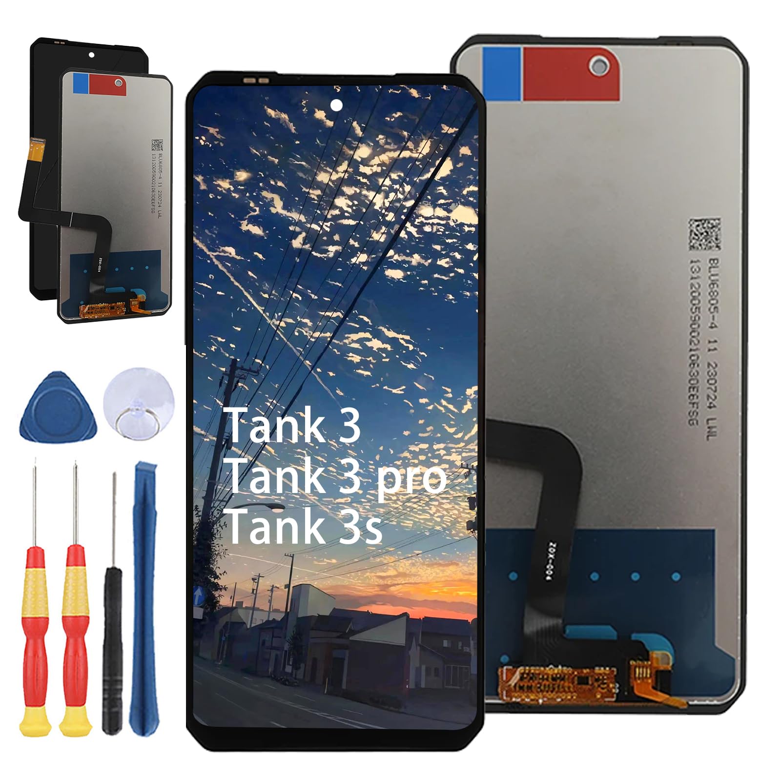 Écran de rechange pour Unihertz Tank 3/Tank 3 Pro/Tank 3S LCD Display Repair Screen and Replacement Tool Accessories.