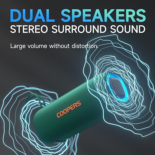 Miniatura 3 de Altavoz Bluetooth portátil, altavoz Bluetooth inalámbrico con sonido estéreo claro y fuerte, altavoces impermeables IPX5 con luces RGB, BT5.3, largo