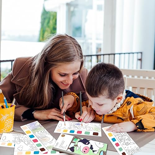 Miniatura 2 de Rossorha Libros de pintura con agua para niños de 4 a 8 años, libro para colorear de acuarela, libro de pintura de acuarela de bolsillo, juego de