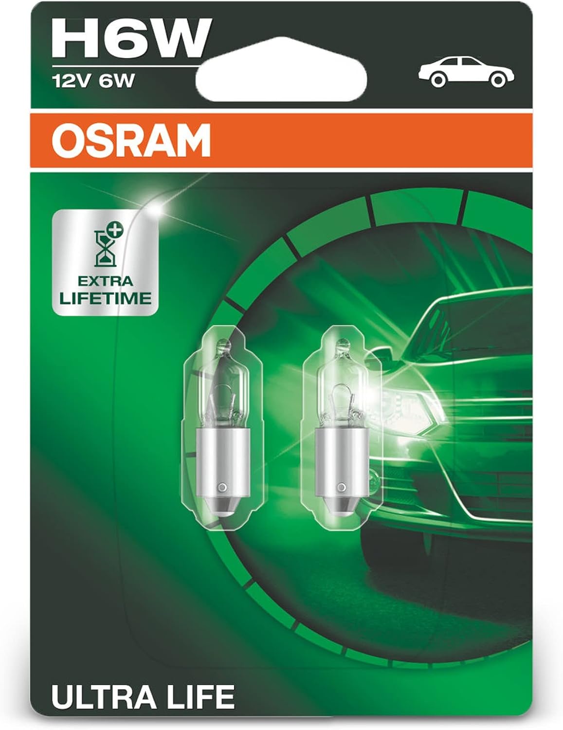 OSRAM 64132ULT-02B ULTRA LIFE H6W halogen, parking and position light, 12 V passenger car, double blister (2 units)