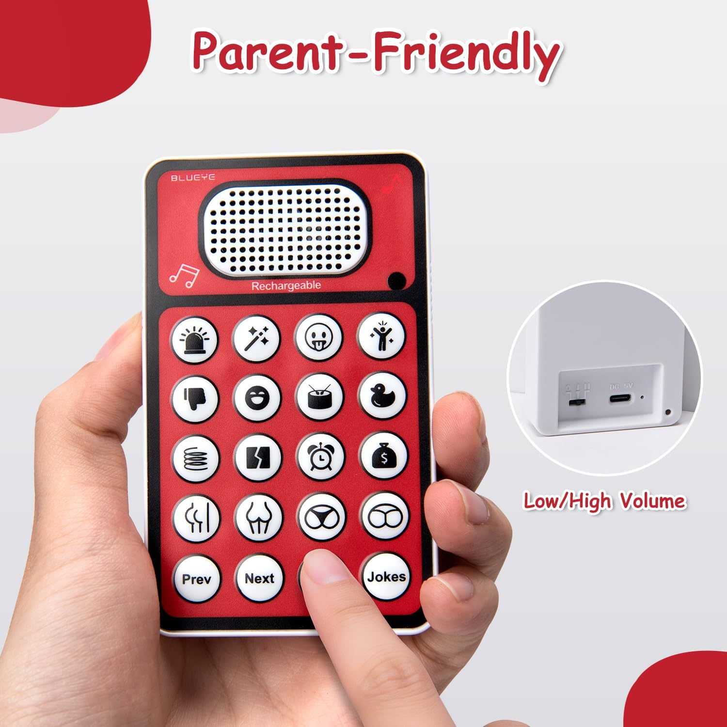 Rechargeable Sound Effects Machine, 48+ Kid Joke Button,Farrrt Machine,16 Hilarious Sounds,Remote Control,Prank Boy Toys for Age 6 7 8 9 10 Years Old,Gag Birthday Gift,Easter Basket Stocking Suffers