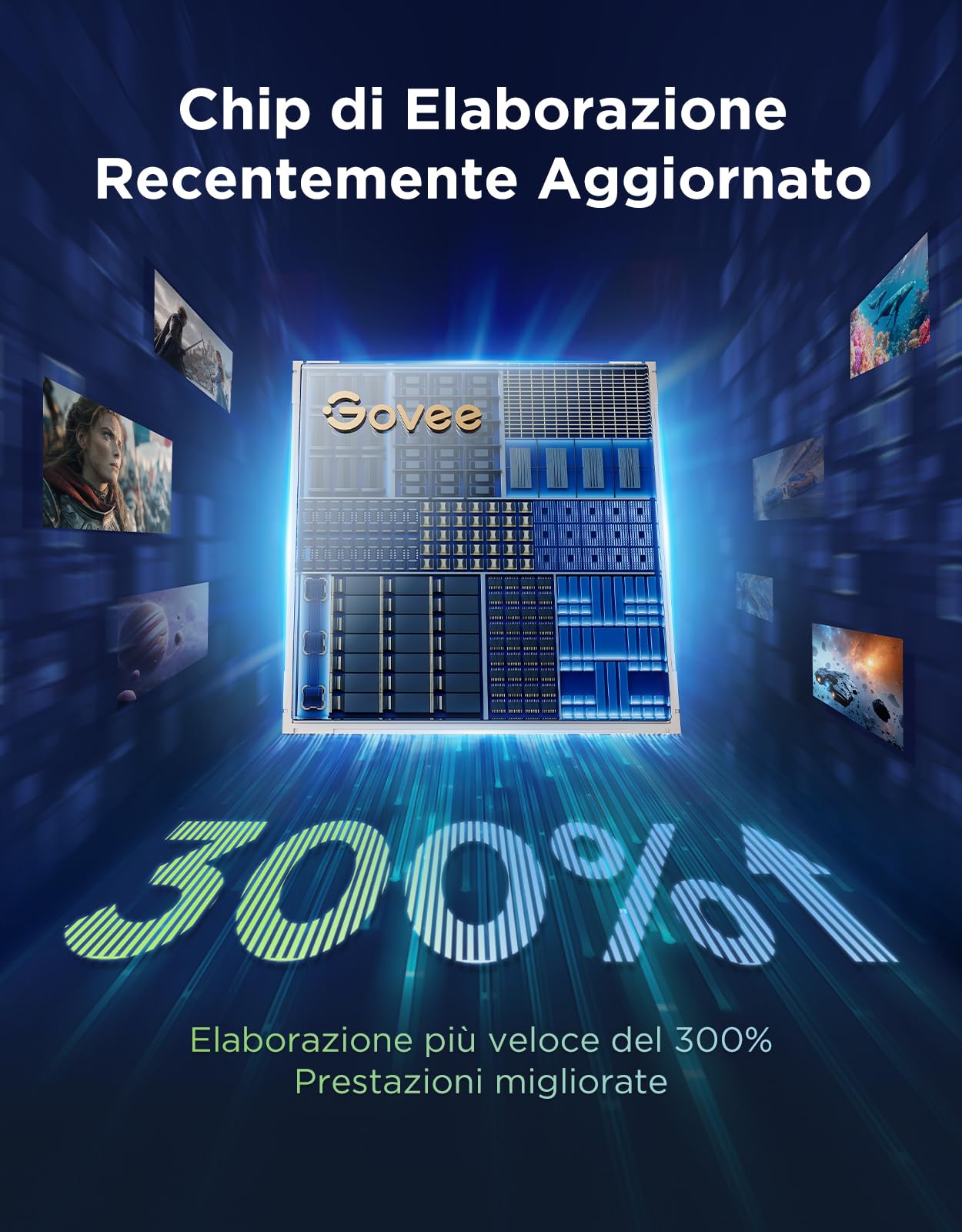 Govee TV Backlight 3 Pro con Tripla Telecamera HDR, RGBWWIC Striscia led TV | 5 in 1 LED, per 55-65 pollici, 75 LED/m, Supporta Filtro AI, APP Controllo Vocale, Sincro DreamView, Matter Alexa Compatibile