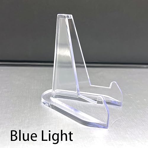 Miniatura 2 de 20 soportes acrílicos transparentes para artículos de color azul claro, mini soporte de caballete para almacenamiento de tarjetas de béisbol,
