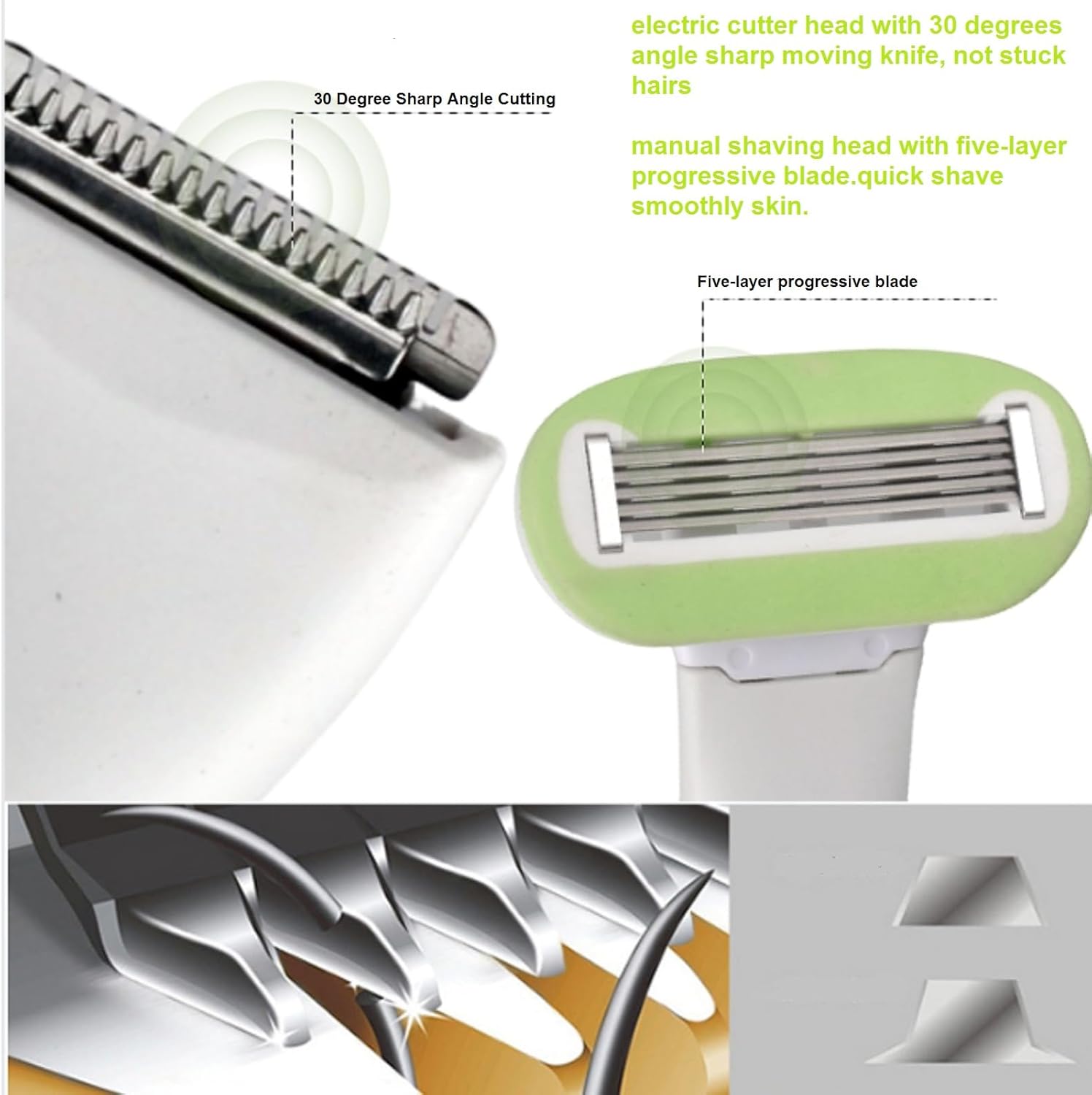 Pubic Hair Trimmer Stencil with Dry Battery Precision Pubic Hair Trimmer,Easy Shaping Private Area and Quick Get Smooth Skin