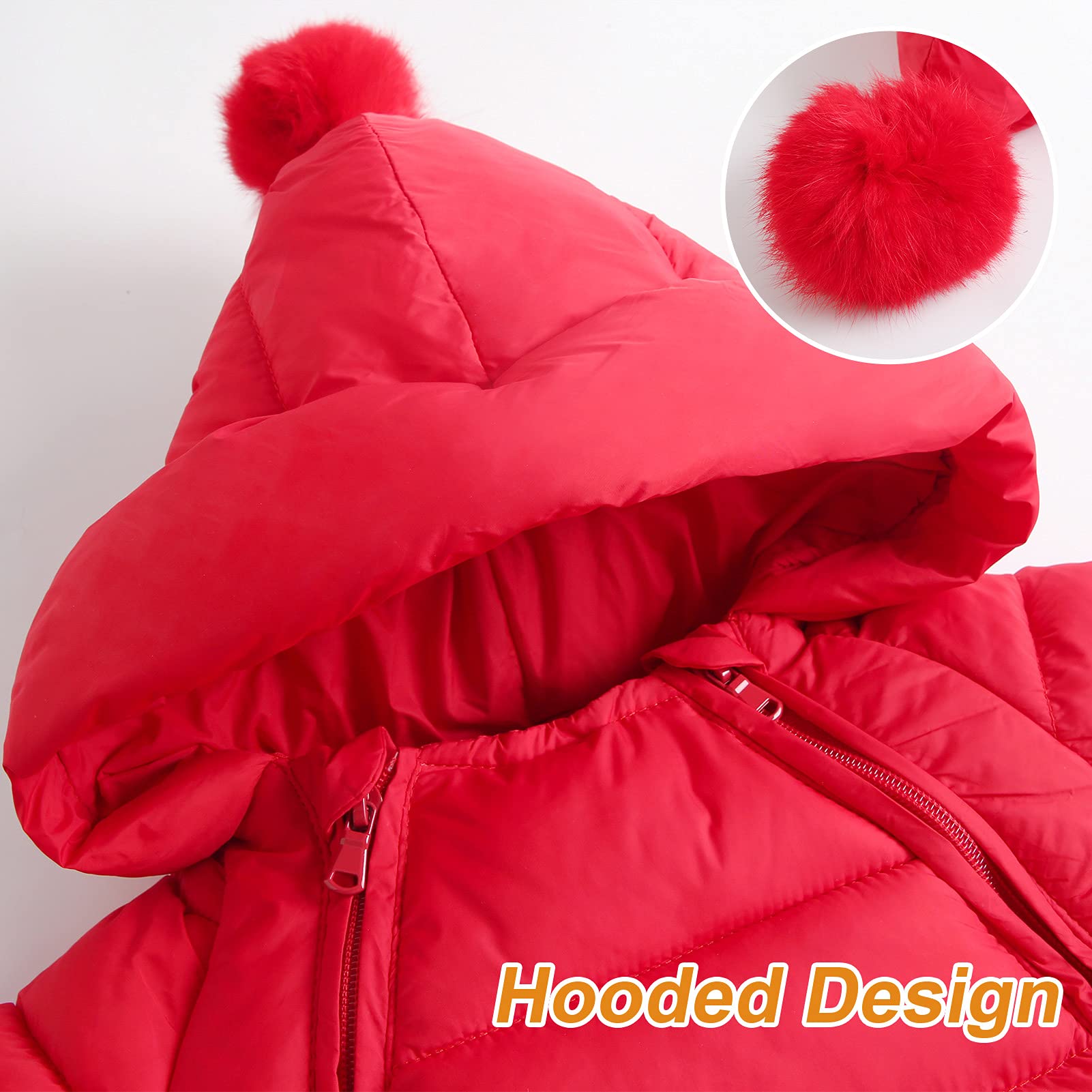 AIEOE Ropa de Bebe Niña Invierno Mameluco con Capucha Traje de Nieve Para Niños Manga Larga Recien Nacido 0-24 Meses
