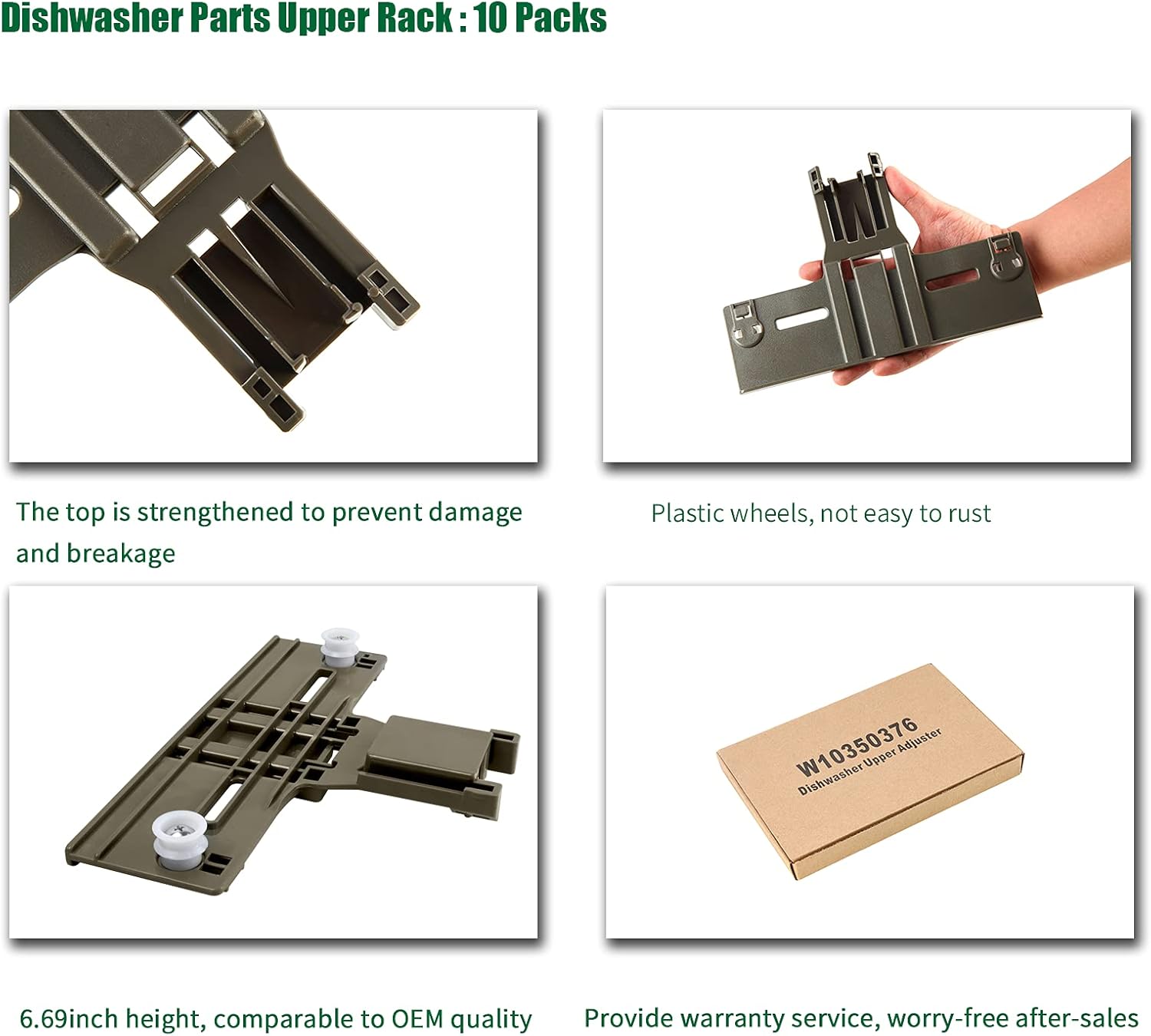 Buy 10 Packs Dishwasher Parts Upper Rack W10350376 2 W10195840 2 W10195839 2 W10250160 2 W10508950 2 For Kitchenaid 0 9 Diameter Wheel Kitchen Aid Kenmore Dishwasher Replacement Parts Online In Indonesia B08wwzly3j