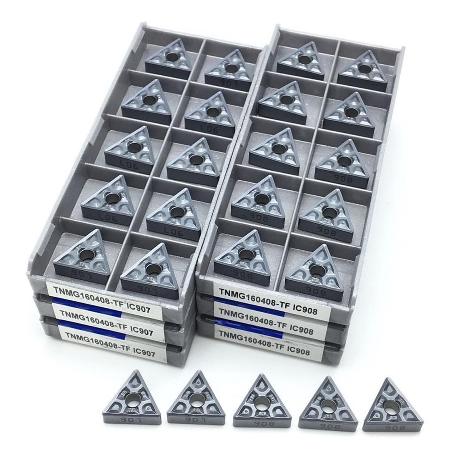 TNMG160404 TF IC907 IC908 TNMG160408 TF IC907 IC908 Inserto de carburo Cnc Herramienta de torno externo Tnmg 160404(TNMG160404 TF IC908)