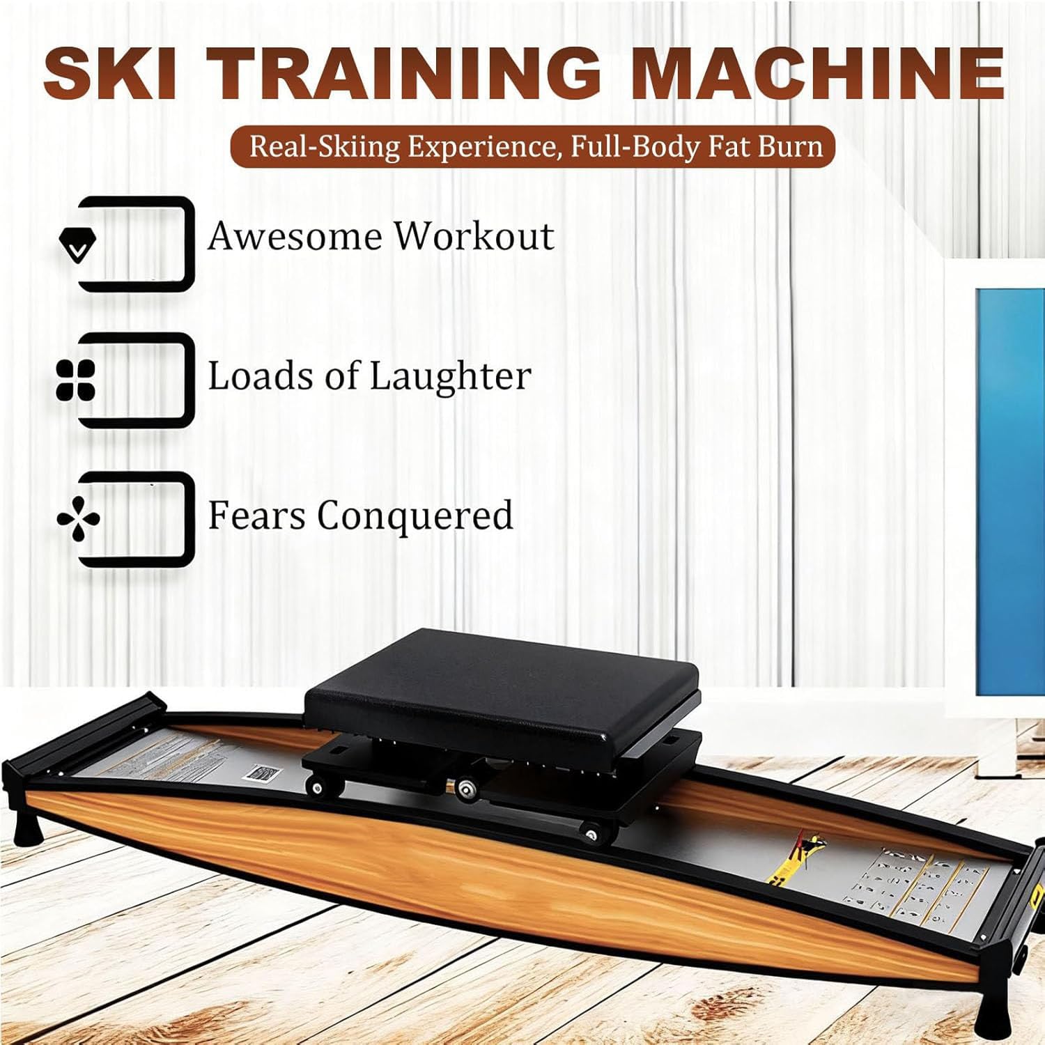 Ski Machine per la Casa Simulatore di Sci Indoor Cross Trainer 3d Allenatore Snowboard Attrezzatura Fitness Aerobica Multi-Muscolare Equilibrio Corporeo Carico Massimo 150kg