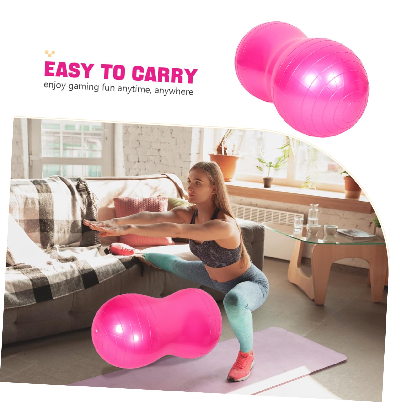 Erdnussförmiger Gymnastikball aus PVC mit Luftpumpe