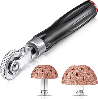 2 Pcs Tire Patches Tire Buffing Wheels Tungsten Steel Buffing Wheel with Tire Patch Roller and Linking Rod Adapter Wheel Repair Tools for Car Tire Grinding Polishing Accessories (1.65 Inch, 2.17 Inch)