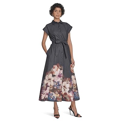 Calvin Klein Cotton Floral Border Midi Women