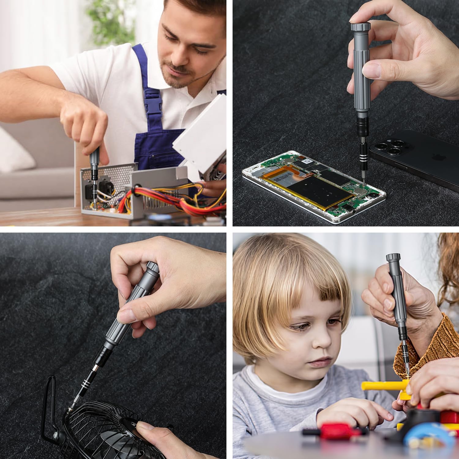 Precision Screwdriver Set, SOONAN 150 in 1 Electronics Tool Kit with 120 Bits Magnetic Screwdriver Set & 30-bit Magnetic Set Handy Repair Tool for Computer Phone Watch Camera Laptop, Black - Image 2