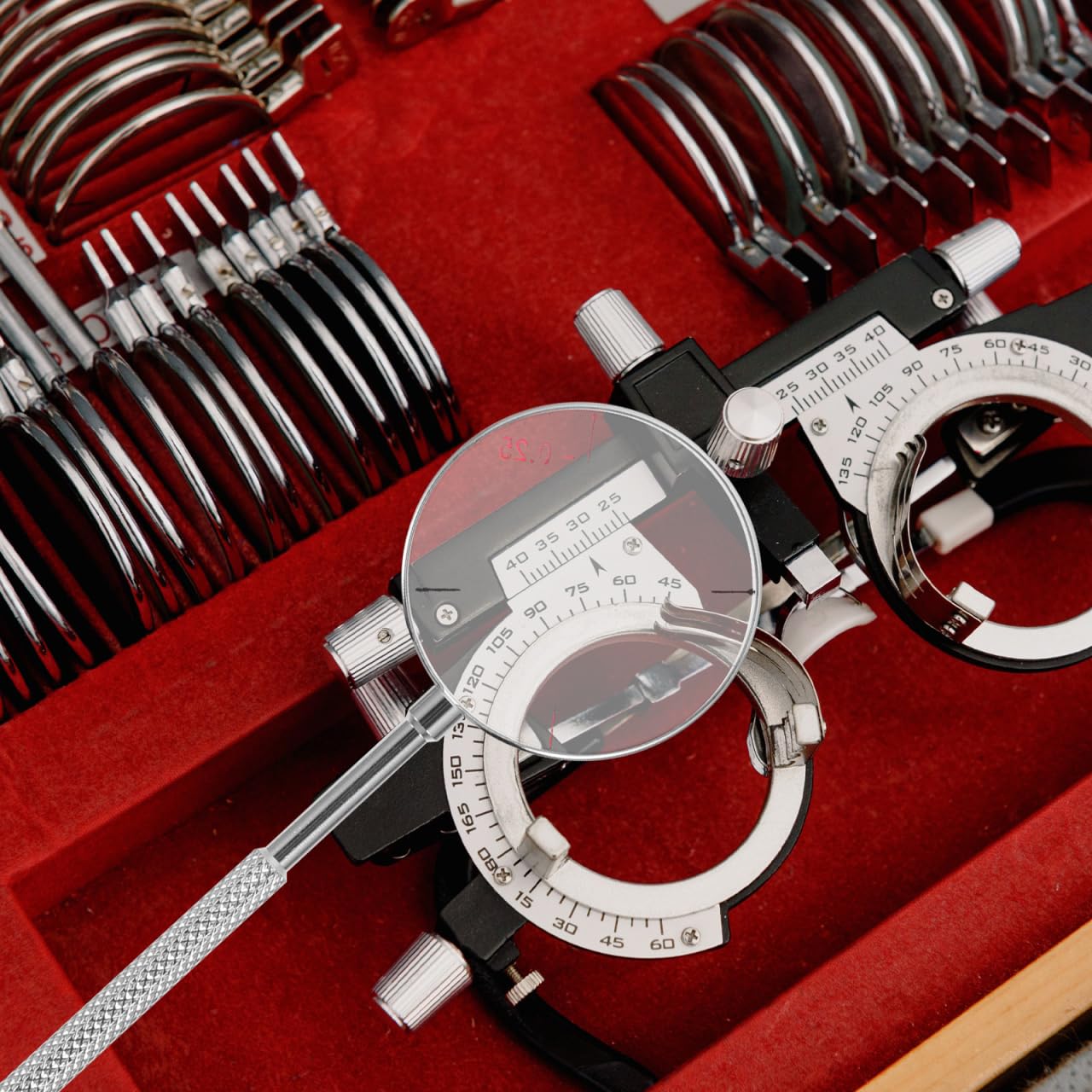 CLISPEED Set di strumenti per lenti cilindriche a croce, 2 pezzi, diottrie ottiche rotonde per test di visione, strumenti ottici essenziali per un esame oculare accurato