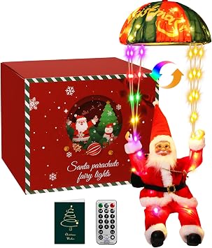 2024 زينة عيد الميلاد، أضواء عيد الميلاد RGB مع لطيف سانتا كلوز، 2 Foot متعدد الألوان LED الجنية الخفيفة ديكور، تغيير اللون وميض أضواء ل داخلي في الهواء الطلق عطلة نافذة سلالم شجرة عيد الميلاد
