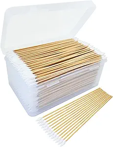 600/500/400 PCS Gun Cleaning Swabs - 6" Lint-Free Long Cotton Swabs Bamboo Handle, Precision Firearm Maintenance Kit Electronics Instruments, Professional Supplies with Reusable Storage Case