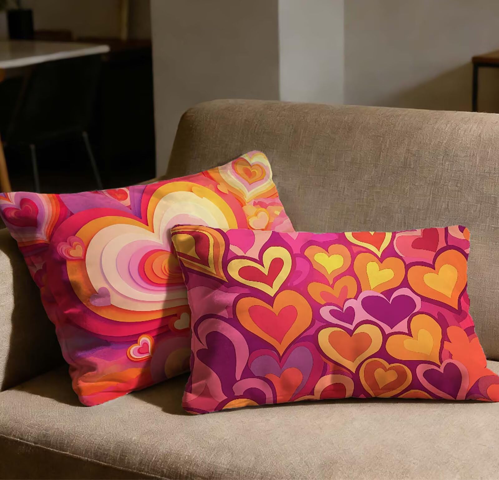 Taie d'oreiller 70x90 velours lot de 2 housses de coussin rectangulaires avec fermeture invisible