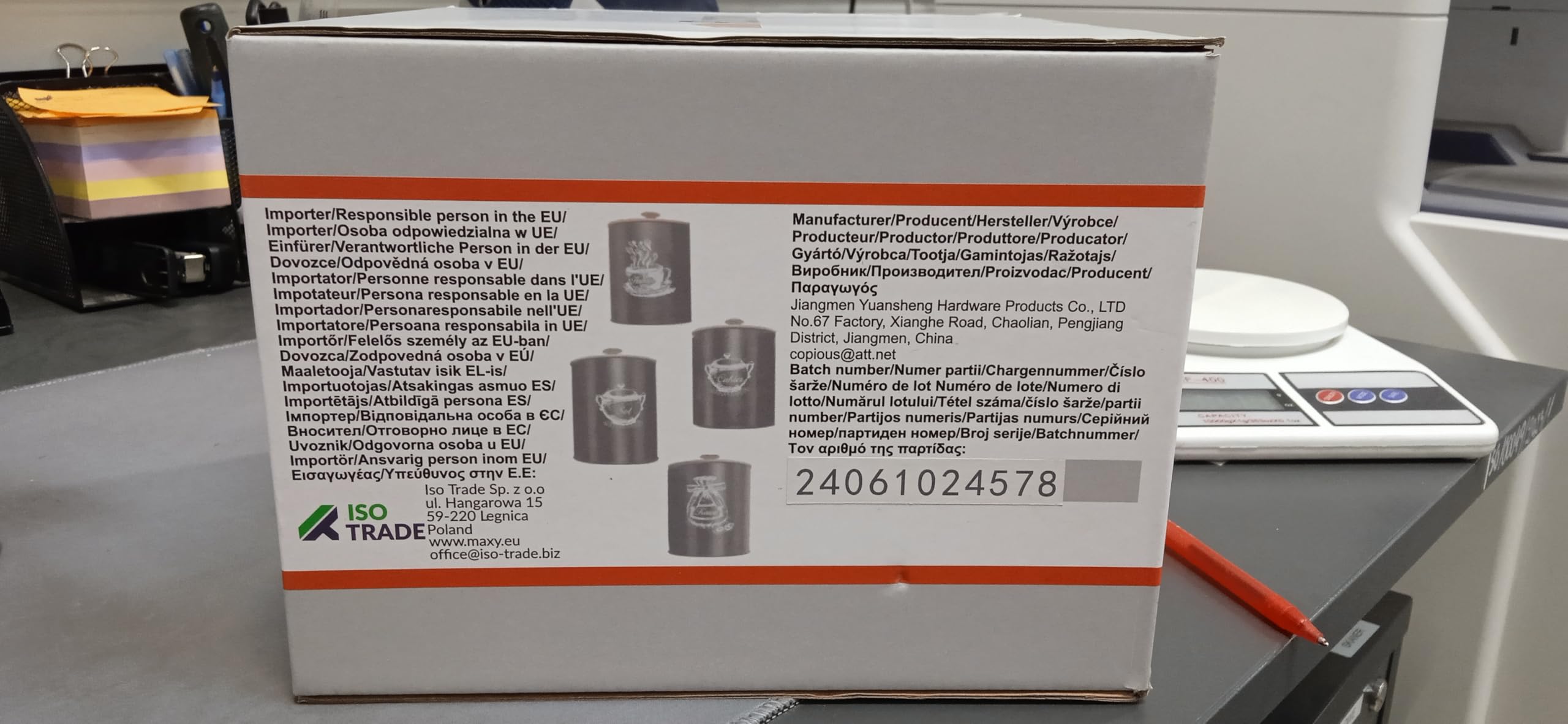 Ruhhy Zestaw pojemników na żywność, puszka na kawę, cukiernica, pojemnik na sól z pokrywką, duże, okrągłe, hermetyczne, stal czarna, 24578