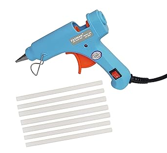Fadman Electric 20W Sky Blue Mini Hot Melt Glue Gun With 7 Pcs Hot Melt Glue Stick Standard Temperature Corded Glue Gun (7 mm)