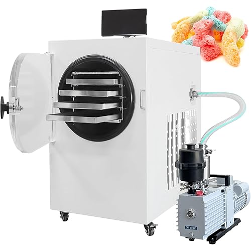 HNZXIB Vacuum Freeze Dryer Machine, Food Freeze Dryer Machine with 4-Layer Trays 8.8-13.2 LBS/Batch, Freeze Dried Candy Machine for Small Business & Home Use, Fruits, Vegetables, Pet Foods