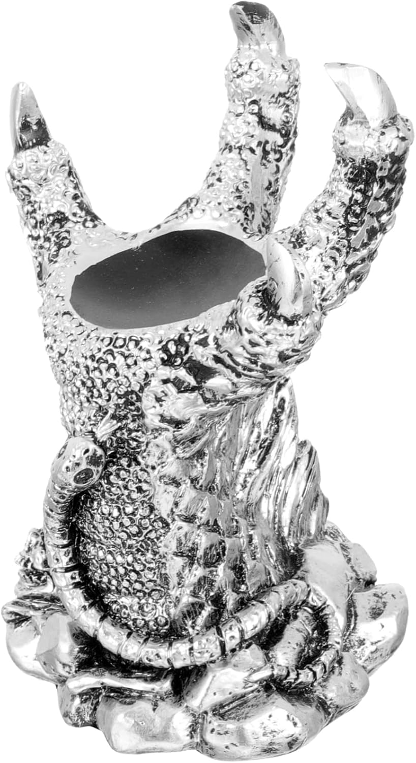 MAGICLULU Dragon Claw Crystal Ball Stand Silver Resin Decorative Sphere Display Base for Home Décor Suitable for 3 to 4 Crystal Balls Unique Tabletop Art Piece