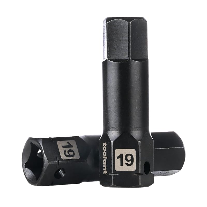 Soquete de Impacto com Ponta Hexagonal toolant 19 mm, Encaixe de 12,7 mm (1/2 pol.), Aço S2, Kit com 2 peças