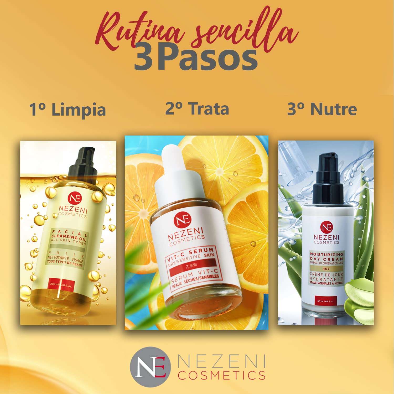 Sérum Facial 7,5% VITAMINA C con Ácido Hialurónico + Niacinamida – 9 principios activos - BAJO CONSERVANTES 2 años caducidad cerrado