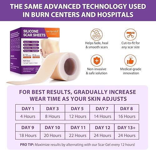 Miniatura 11 de Hojas de silicona para cicatrices, hojas de silicona para cicatrices, cinta de silicona para cicatrices quirúrgicas, cinta de cicatriz de grado