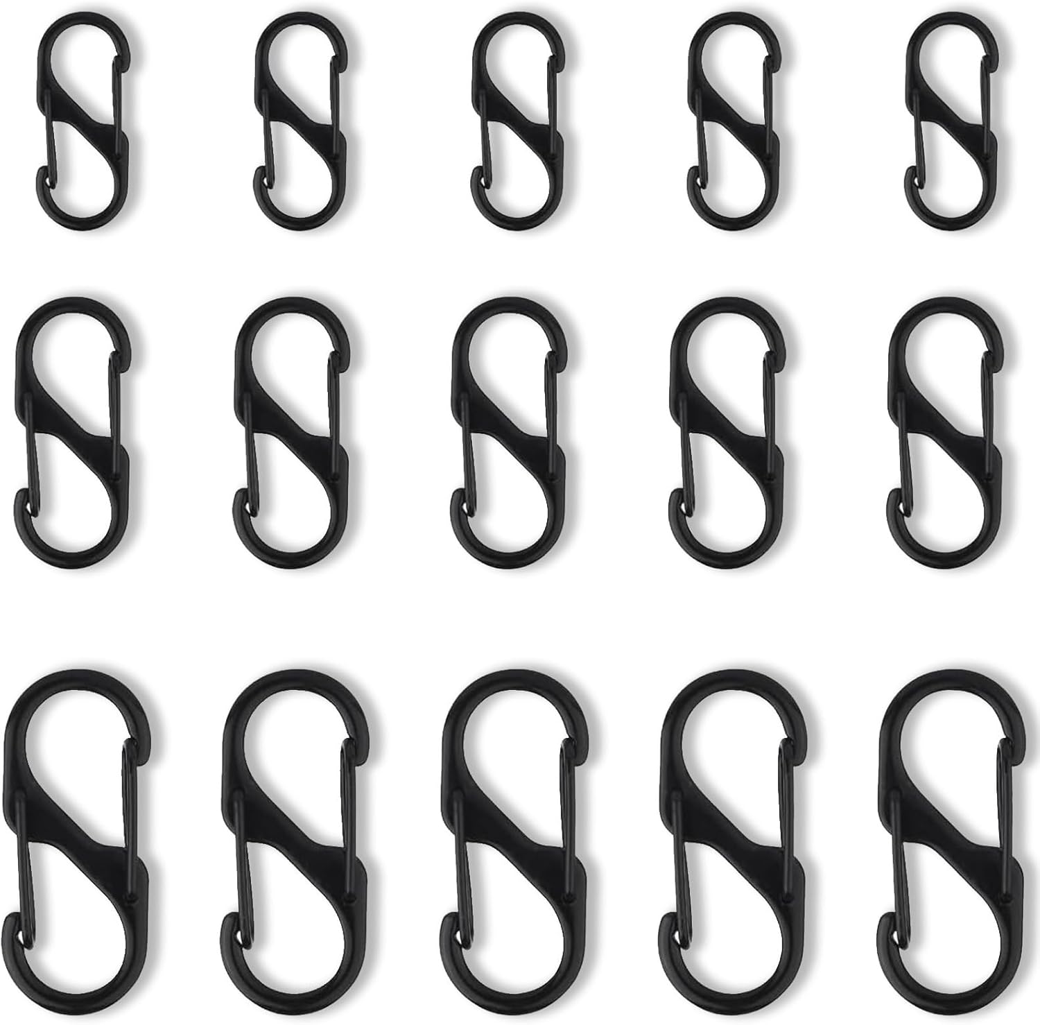 15 PCS Small Carabiner Clips, Carabiner Keyring Clip and S Ring Locking