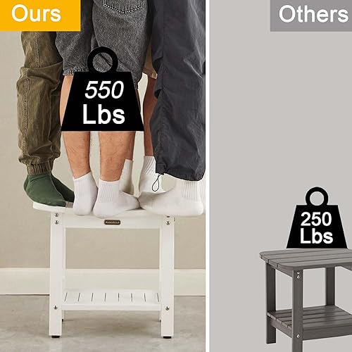 Miniatura 3 de Banco de ducha impermeable, taburete de ducha de poliéster blanco para afeitarse las piernas, asiento de silla de ducha con asas y soporte para