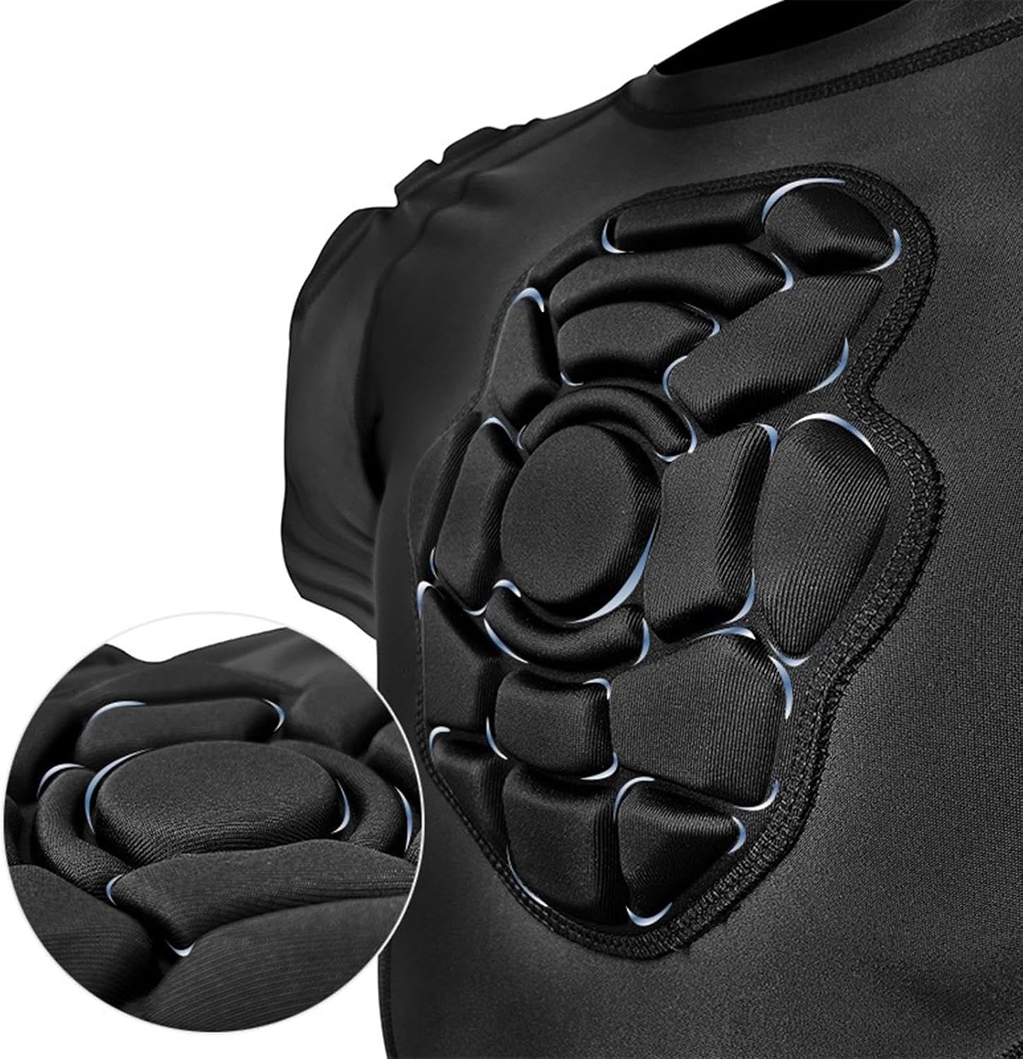 Menolana Men Padded Proctective Shirt Heart Guards Undershirt Lightweight Protect Top Chest Rib Protector for Games Soccer Baseball