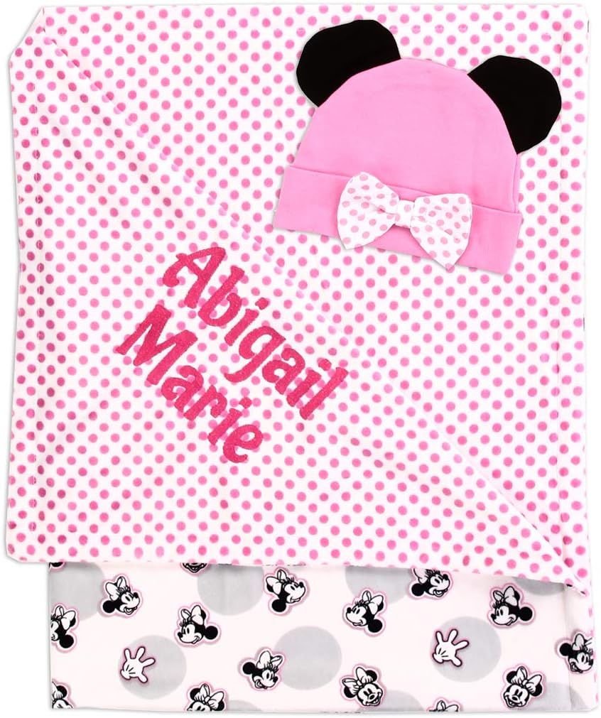 Personalized Disney Minnie Mouse Baby Blanket