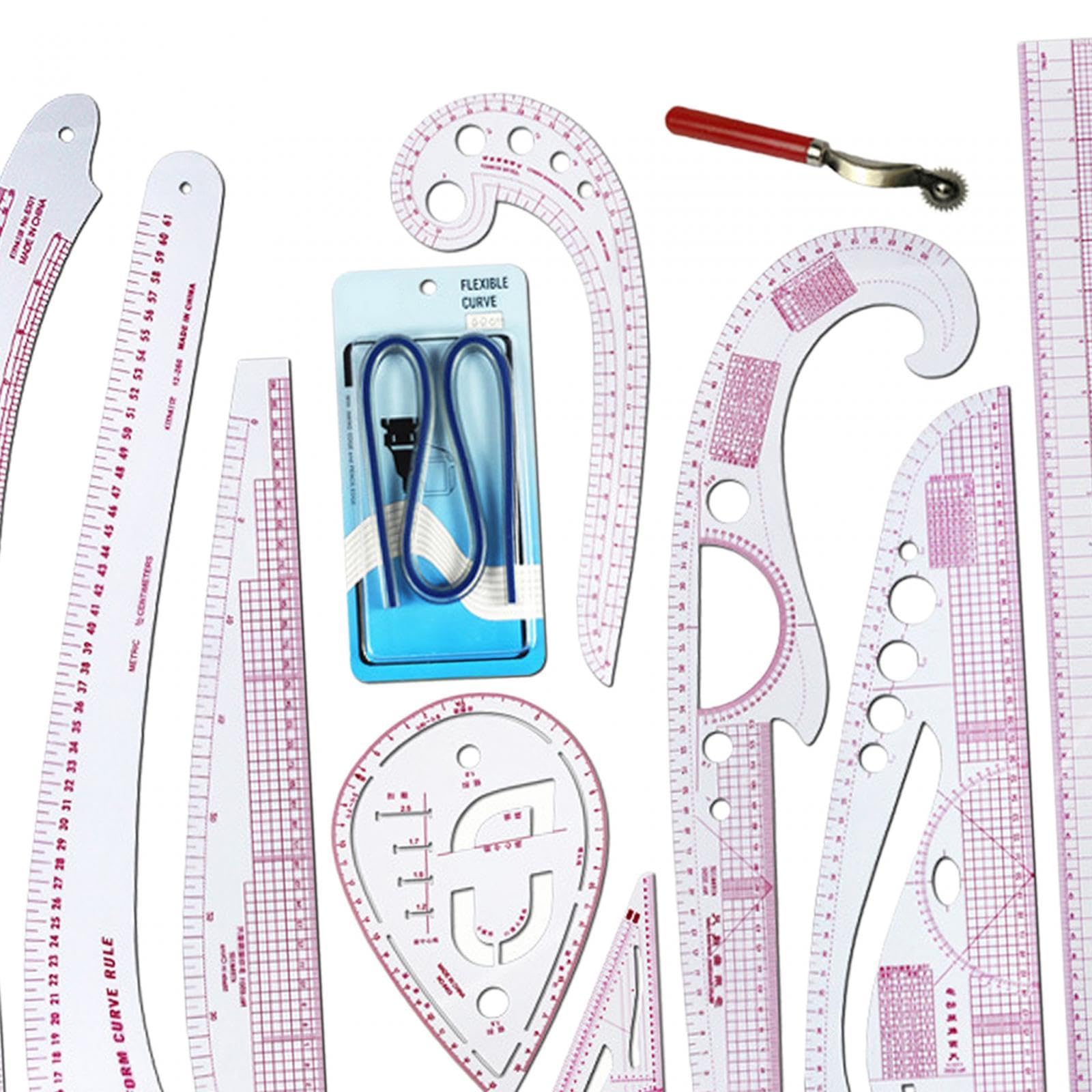 Generic Set di righelli per sarti, Designer, 11 Pezzi, RULER, ABS, Modern, 60 cm