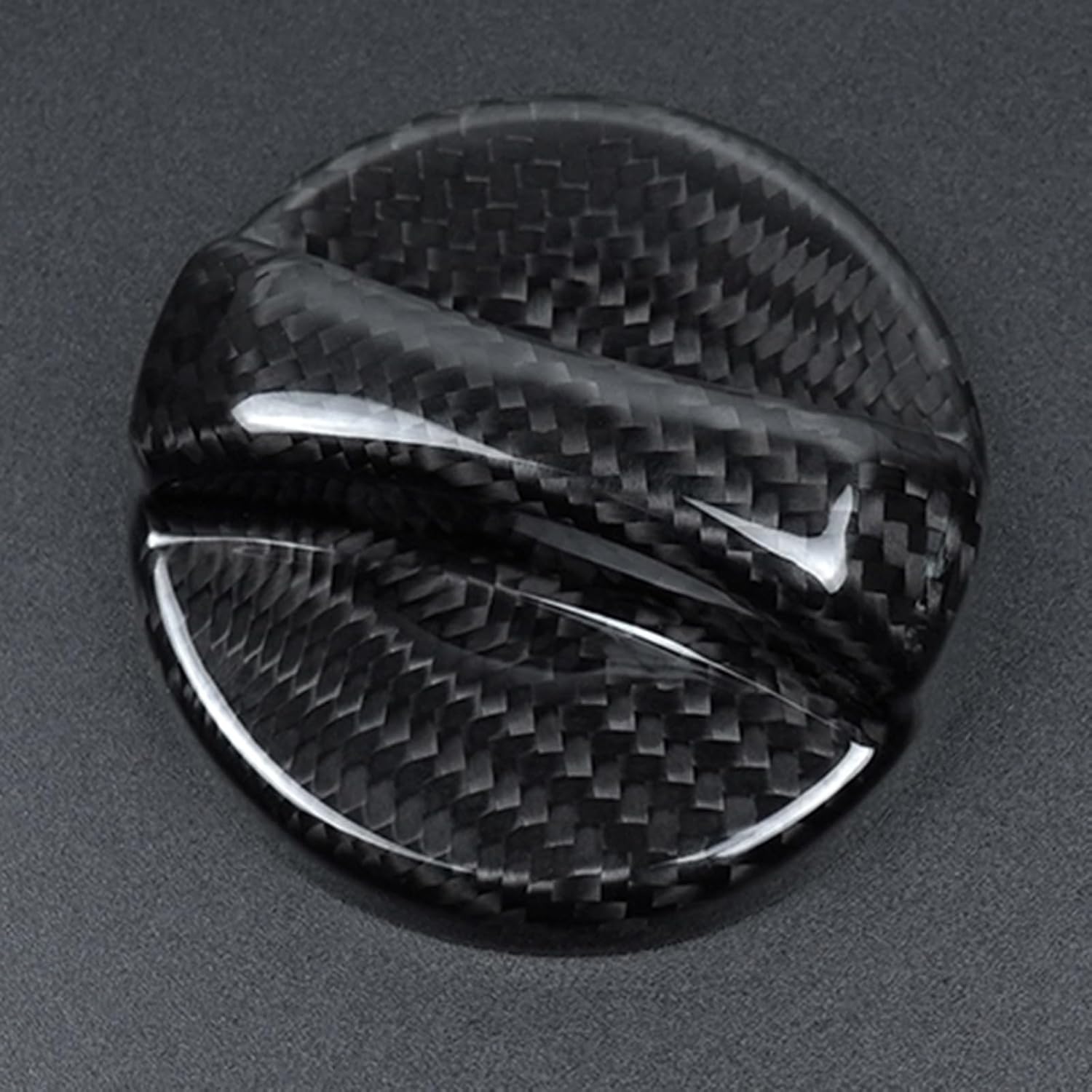 Real Carbon Fiber Car Fuel Filler Door Gas Tank Cap Trim Cover Compatible with Chevrolet Camaro 2010-2015 (Black)