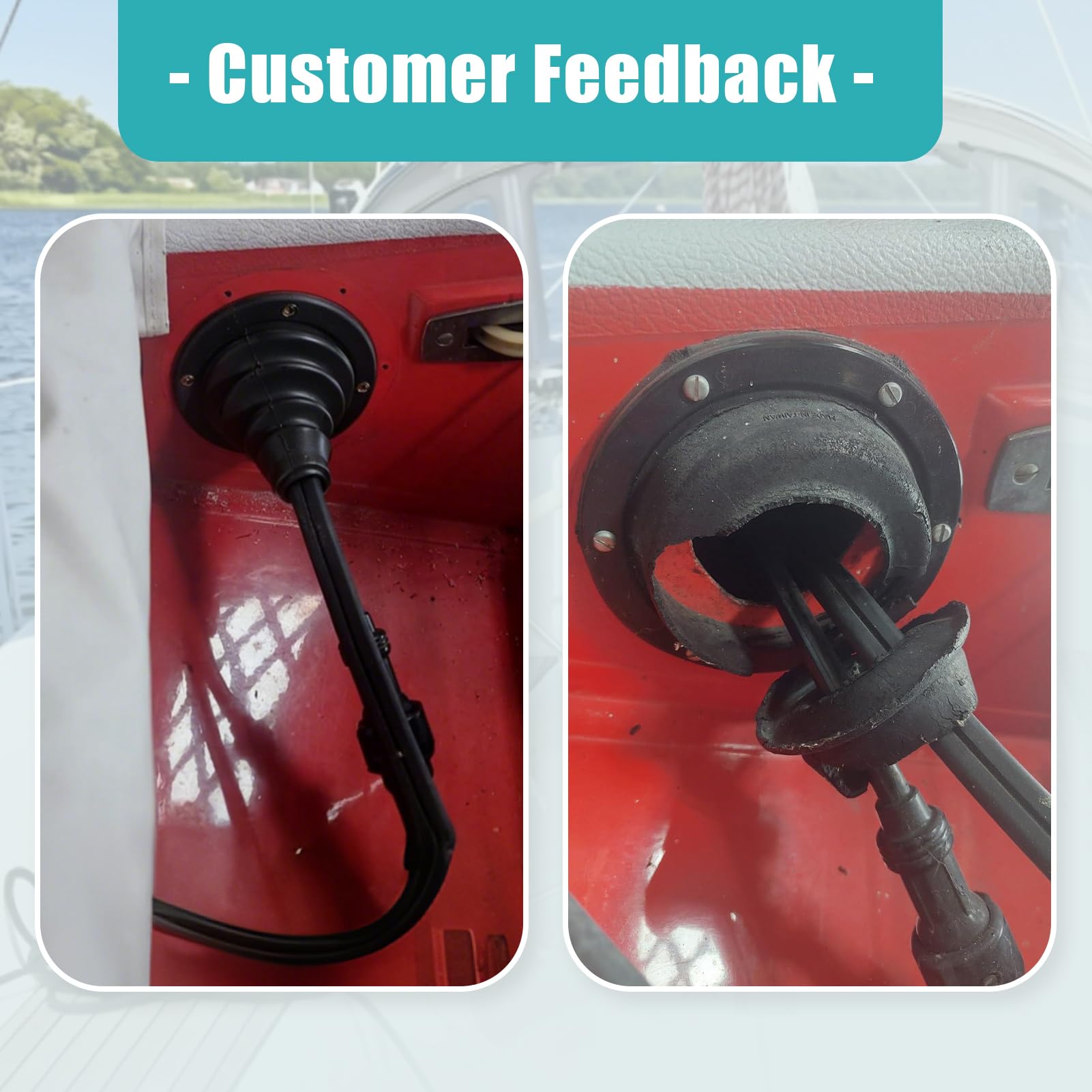 Stivale del cavo motore fuoribordo, Copertura in silicone e plastica rinforzata per cavi motore, Protezione per cavi e tubi, Altezza 70mm Diametro 104mm, Guaina protettiva per barche e yacht