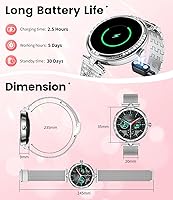 Vista 8 de LIGE Relojes inteligentes para mujer (respuestahacer llamadas) con diamantes, reloj inteligente AMOLED de 1.19 pulgadas con monitor de frecuencia