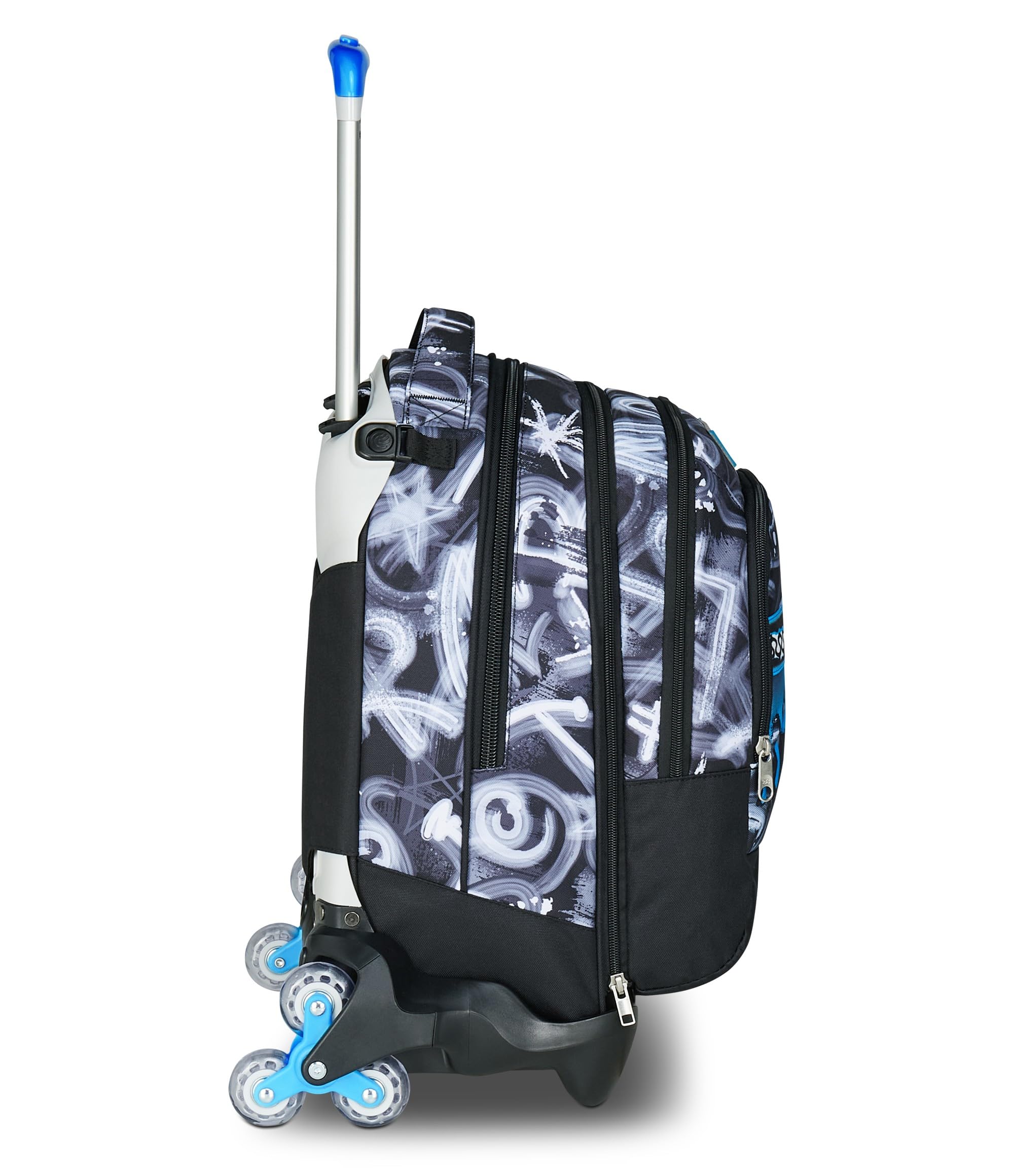 Seven Trolley Scuola Jack 3 Ruote Detach, Grigio Azzurro, Zaino Con Carrello Sganciabile Da 37 L, Tasca Borraccia, Zainetto Staccabile, Multiuso e Spazioso, Scuola Elementare e Media, Zaino Bambino