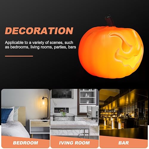 Miniatura 2 de VILLCASE Lámpara de calabaza de Halloween, decoraciones de calabaza de Halloween