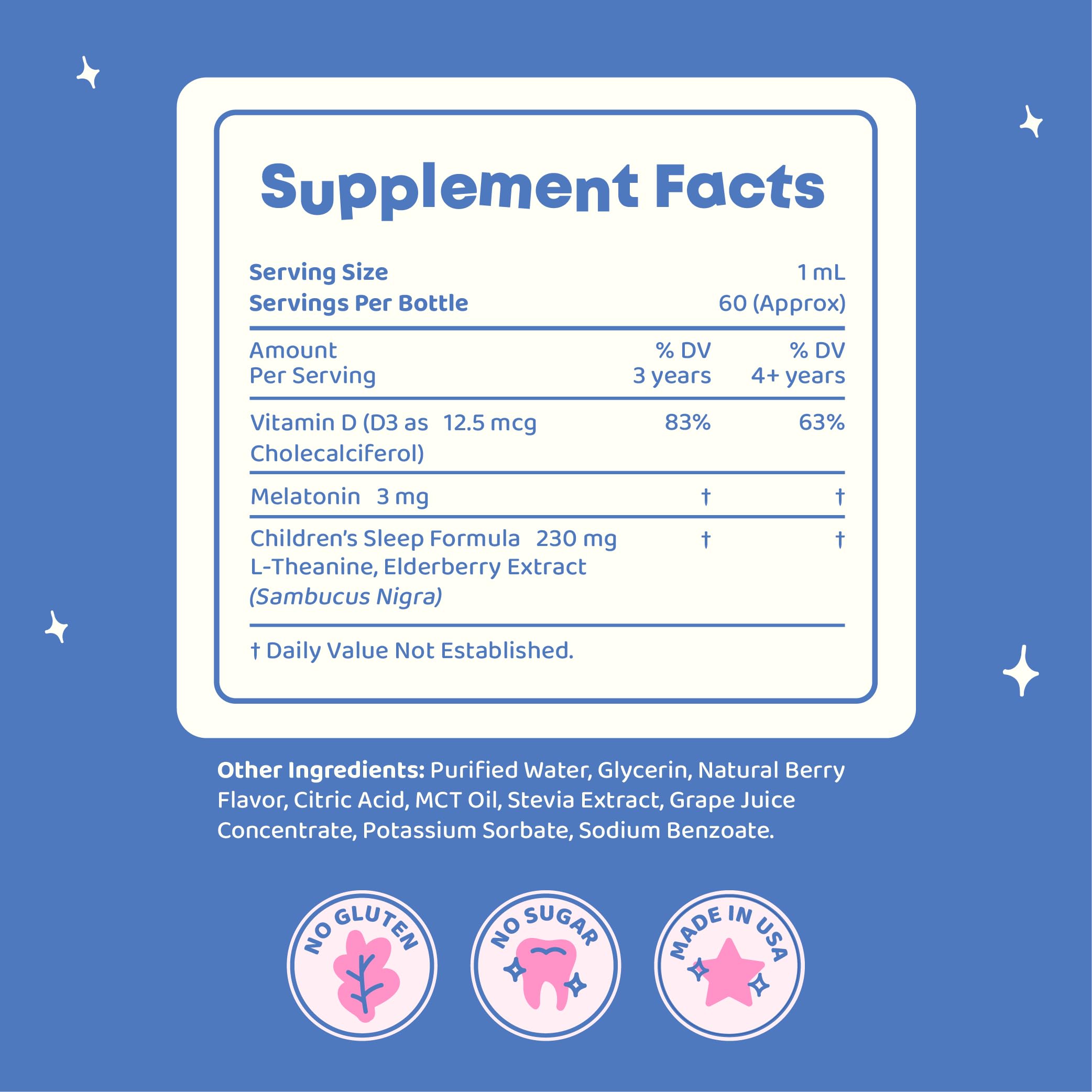 JoySpring SleepBerry Kids Melatonin 3mg Drops, 2 fl oz, 60 Count — Amazon image 6