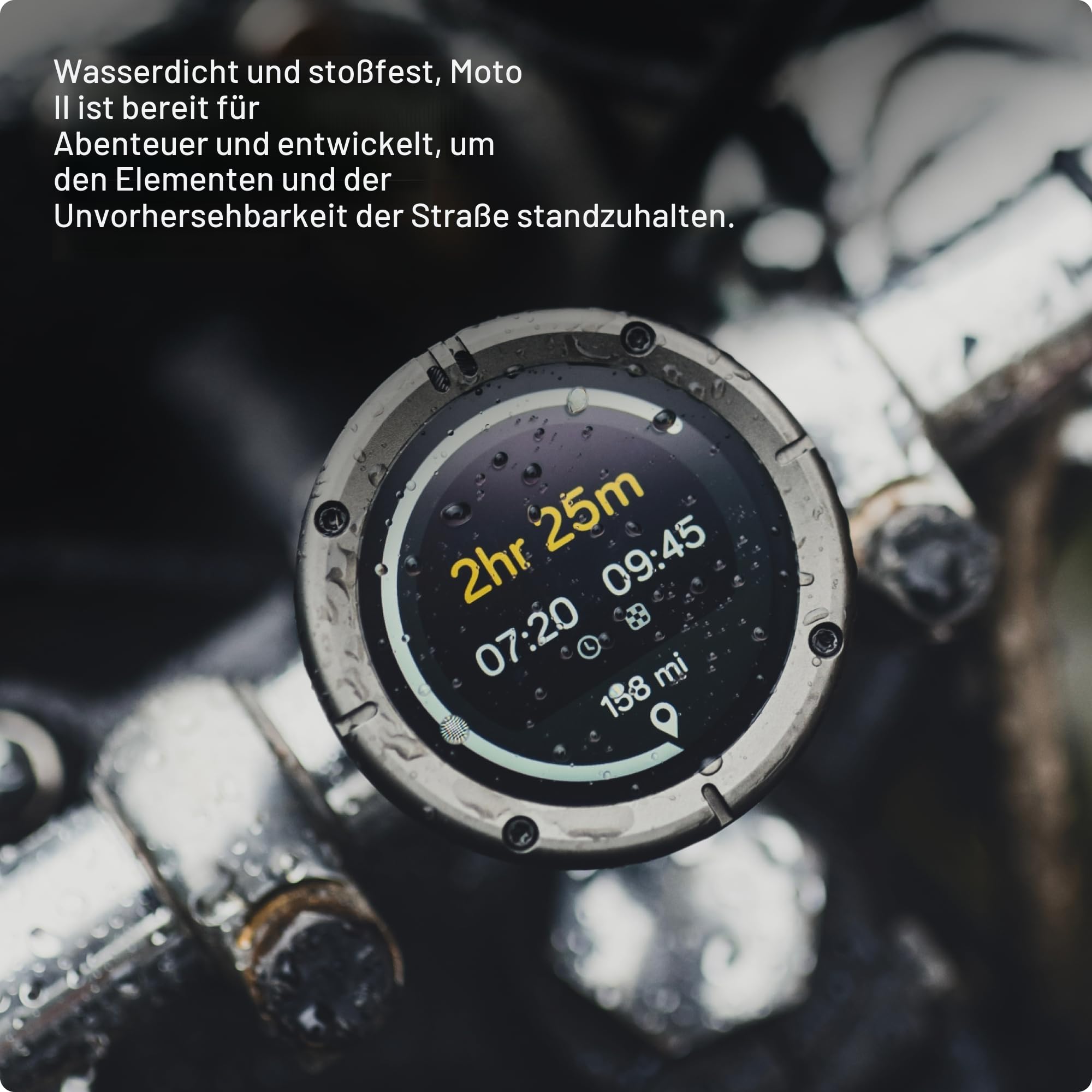 Beeline Moto II - Navigationsgerät für Motorräder | Globale Navigation | Minikarten-Schnittstelle | 14 Stunden Akkulaufzeit | IP67 Wasser- und stoßfest | USB-C-Aufladung mit Riemenhalterung
