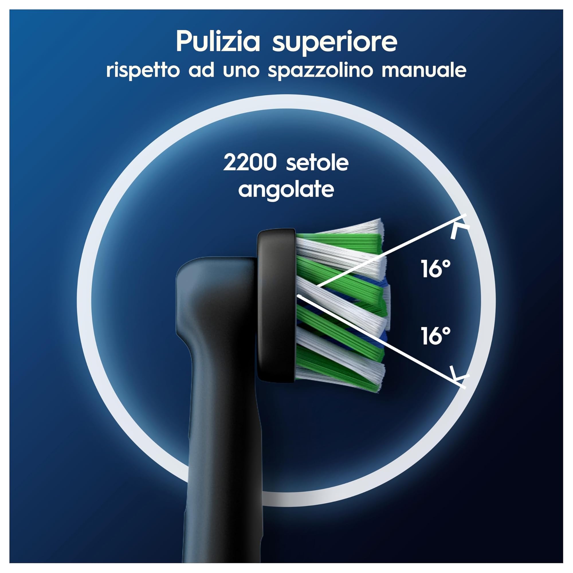 Oral-B Testina Di Ricambio PRO Cross Action Nera, Confezione Da 8 Testine
