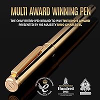 Vista 2 de Scriveiner – Bolígrafo roller dorado, baño de oro real, con repuesto de tinta Schmidt, elegante opción de regalo para hombres y mujeres