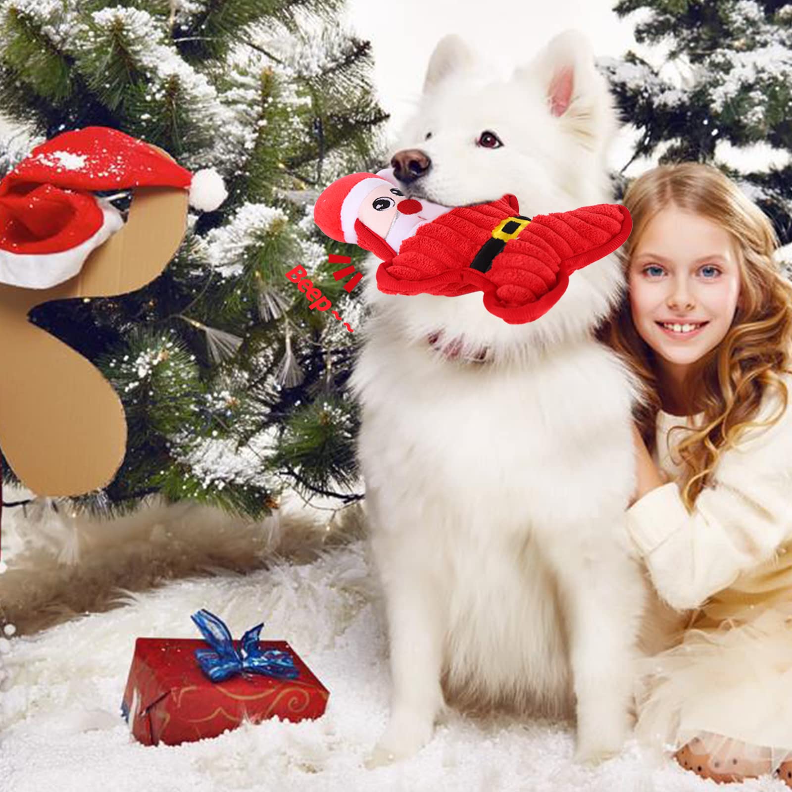 6 Weihnachts Hundespielzeuge - Plüsch Spielzeug Mit Quietscher